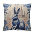 thumbnail image 1 of ARISTURING Couch Throw Pillows Rustic Blue Dutch Rabbit Cushion Pillow Cover Floral Chinoiserie Rabbit Pattern Modern Pillow Cover Modern Decorative Pillow Covers for Couch Sofa Bedroom Car, 1 of 5