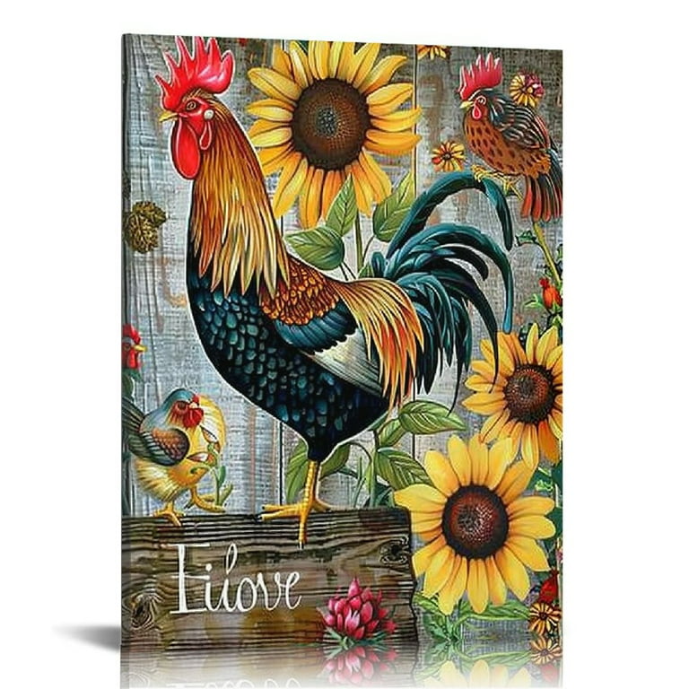Farm Animals at Dinner Canvas Wall Decor: Rustic Charm