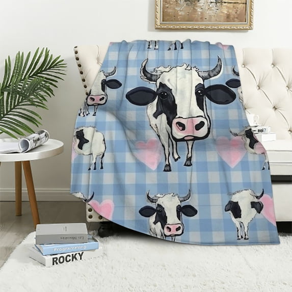 ARISTURING Cow Blanket Cow Print Blanket Gifts Cow Pattern Throw Blanket Cow Print Stuff Cow Decor Bedroom Couch Sofa Cozy Soft Warm Lightweight Cow Blankets Christmas Cow Gifts for Adults Kids