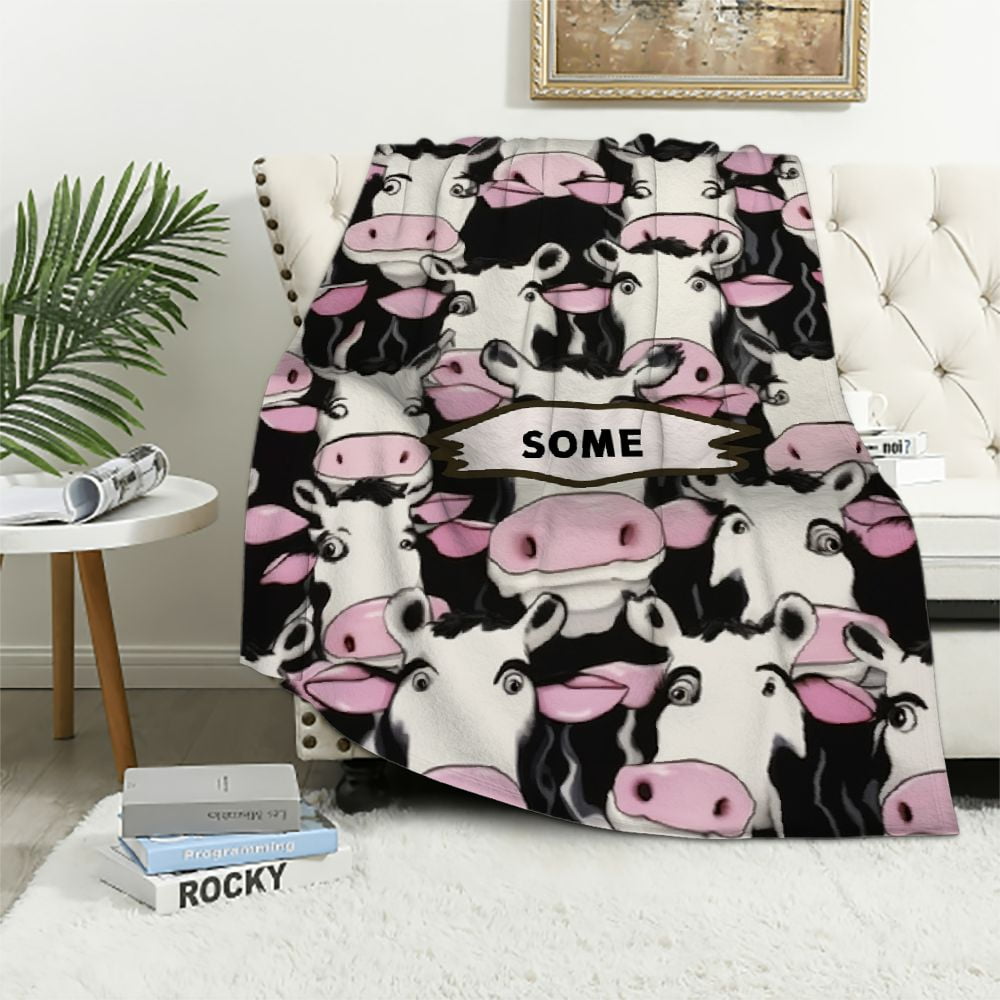 ARISTURING Cow Blankets with Name Throw for Kids Soft Cozy Throws for Couch, Sofa and Bed