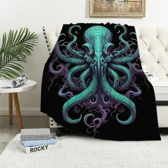 ARISTURING Cthulhu Mythos Throw Blankets,Warm Soft Flannel Warm Blanket,All Seasons Comfortable Sofa Blanket for Adults Children Kids Couch Bedroom Living Room