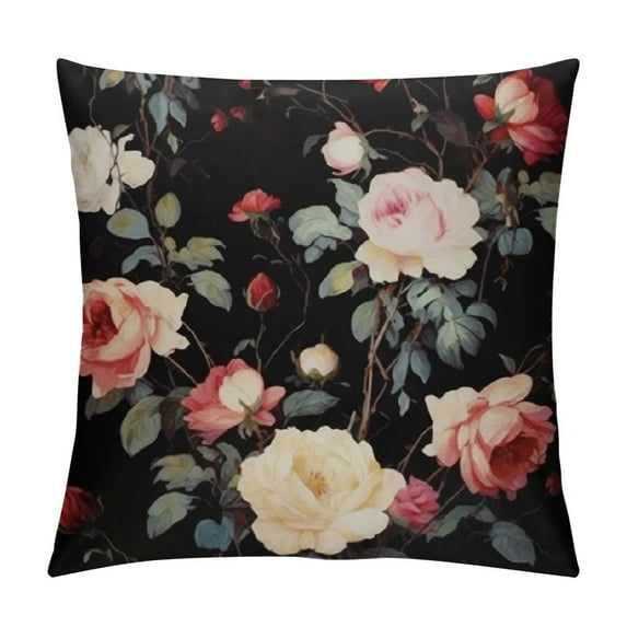 ARISTURING Cushion Throw Cover Colorful Blooming Rose Flower Watercolor for Home Decor,Pillow Cases for Couch Bedroom Living for Boy Girl