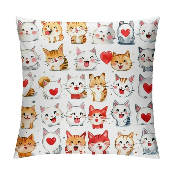 ARISTURING Cute Cat Love Boop Kiss Throw Pillow Covers Decorate Home Bedroom Living Room Wedding Room Cat Lovers Girls Kids Room, Pillowcase,Cat Mom Cat Owners Cat Lovers Valentine Gifts