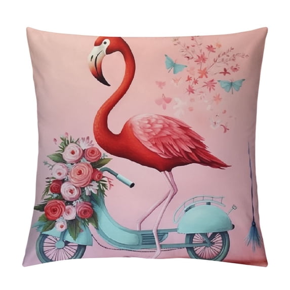 ARISTURING Cute Flamingo Throw Pillow Covers Pillowcase Decorative Cushion Covers for Sofa Bedroom Cushion Home Decor