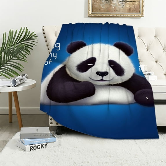 ARISTURING Cute Panda Blanket Funny Decor Panda Throw Blankets Animal Unique Gifts for Girls Boys Soft,Lightweight & Warm Flannel Blanket Winter Couch Bedding Blanket for Kids Women