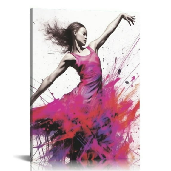 ARISTURING Dancers in Modern Abstract Canvas Wall Art, Abstract Painting Canvas, Wall Decoration Art Print Poster 16x20 inch