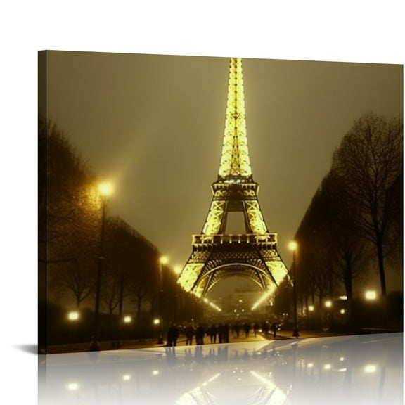 ARISTURING Decor Bedroom Paris Eiffel Tower Canvas Print Black and White Wall Art London Yellow Pictures Decoration Living Room Bathroom