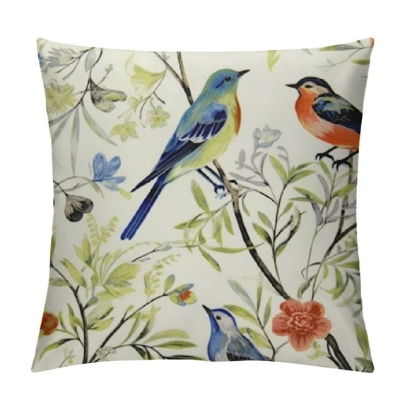 ARISTURING Decorative Throw Pillow Covers, Set of Modern Double-Side Design Cushion Cases, Blue Birds Pattern Toss Pillow Covers for Bedroom Living Room Couch Sofa Holiday Decor