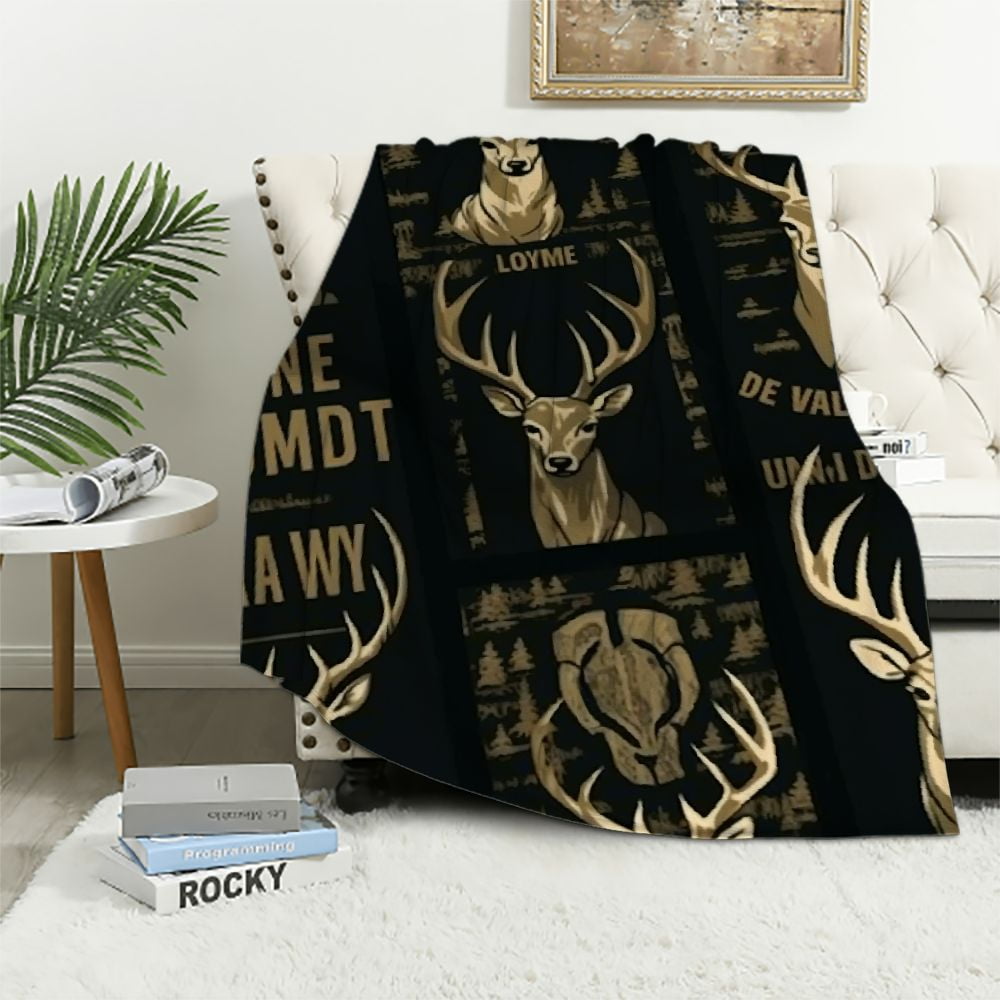 ARISTURING Deer Camo Blanket Deer Throw Blankets Gifts for Men Boys Dad