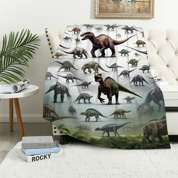 ARISTURING Dinosaur Blanket for Boys - Jurassic Dino Kids Teens Sofa Bed Plush Blanket, Soft Cozy Flannel Blanket Dinosaur Room Decor Gifts for Boys