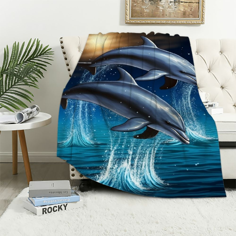 ARISTURING Dolphin Blanket for Bed, Dolphin Throw Blanket for Women
