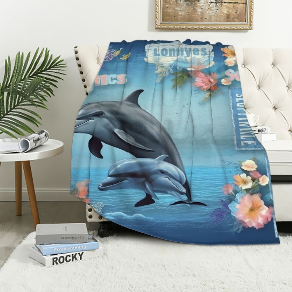 ARISTURING Dolphins Blanket for Dolphin Lovers Woman Girl Who Loves