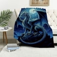 thumbnail image 1 of HENGT Dragon Throw Blanket - Durable Dragon Blanket King Size Twin Size Dragon Bedding for Living Room Bedroom Sofa Office Super Soft Dragon Quilt Dragon Room Decor Kids Boys Girls Men Women, 1 of 6