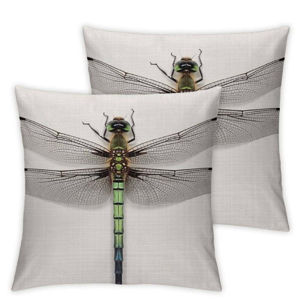 ARISTURING Dragonfly Pillow Cover,Decorative Throw Pillow Green Darner