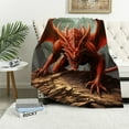 thumbnail image 1 of ARISTURING  Dragons Lair Queen Size Raschel Plush Dragon Throw Blanket, Measures 79, 1 of 6