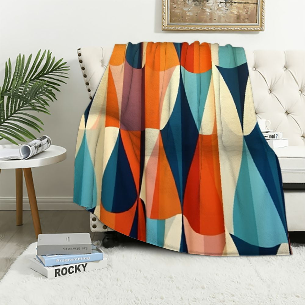 ARISTURING Drop Shapes Throw Blanket MidCentury Modern Style Drop