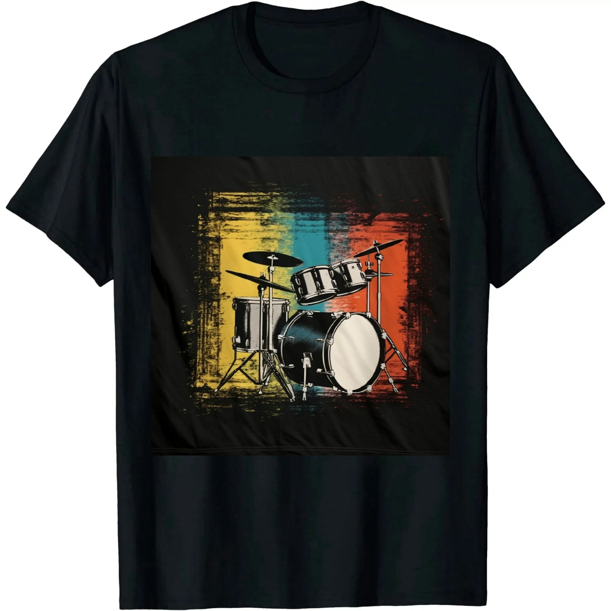 Drum Set Drumming Vintage Retro Print Men's High Quality T-Shirt In Resonable Price