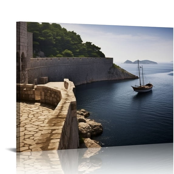 ARISTURING Dubrovnik Pictures Wall Decor Croatia Poster Canvas Wall Art Landscape Prints For Living Room Bedroom Office With Framed