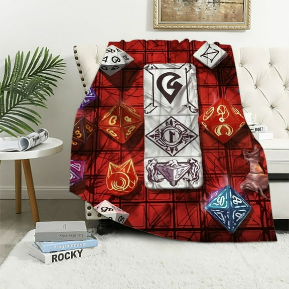 ARISTURING Dungeons and Dragons D20 Pattern Silky Touch Super Soft Throw Blanket