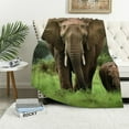 thumbnail image 1 of ARISTURING Elephant Blanket Soft Flannel Throw Blankets Gift for Girls Boys Adults Soft Warm Fluffy Cozy Decorative Blanket for Home Bedroom Living Room, 1 of 6