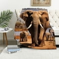 thumbnail image 1 of ARISTURING  Elephant Blanket Wild Elephant Gifts for Women Men Elephant Throw Blankets for Couch Bed Sofa Travelling Camping Elephant Decor Animal Lover Blanket Soft Plush Reversible Blanket, 1 of 6