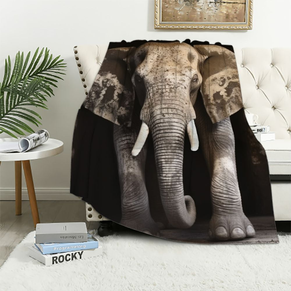 HENGT Elephant Throw Blankets Premium Blanket Cozy Wild Animal Elephant