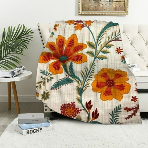 ARISTURING Fall Throw Blanket for Couch Bed Chair, 100% Cotton Muslin 4-Layer Breathable Woven Throws Boho Vintage Quilt for All Seasons Warm Lightweight Farmhouse Pre-Washed Blankets Home Decoration