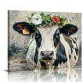 thumbnail image 1 of ARISTURING Farm Animal Canvas Wall Art Country Cow Pig Pictures Painting Vintage Farmhouse Animal Poultry Canvas Print Art Decor Framed for Home Nursery Kitchen Decoration, 1 of 6