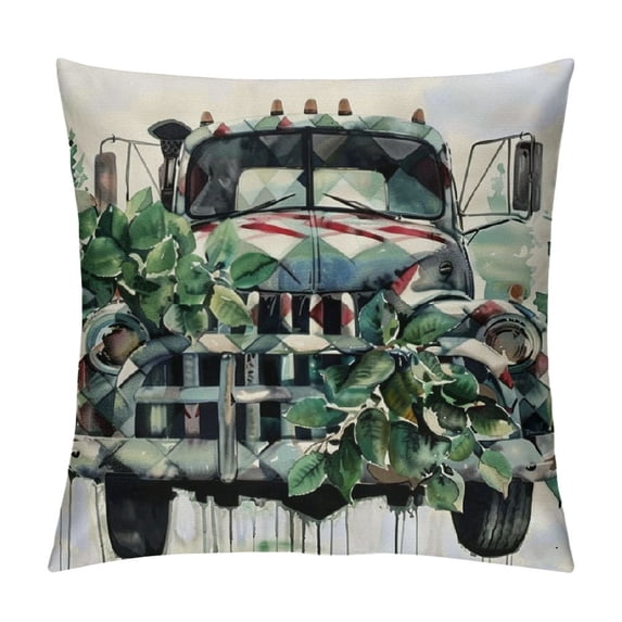 ARISTURING Farmhouse Spring Summer Pillow Covers Home Decor Eucalyptus Leaves Truck Vase Home Sweet Home Bless Our Home Cushion Case for Sofa Couch