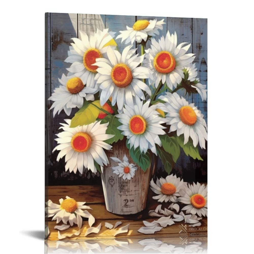 ARISTURING Farmhouse White Sunflower Wall Art Decor for picture print ...