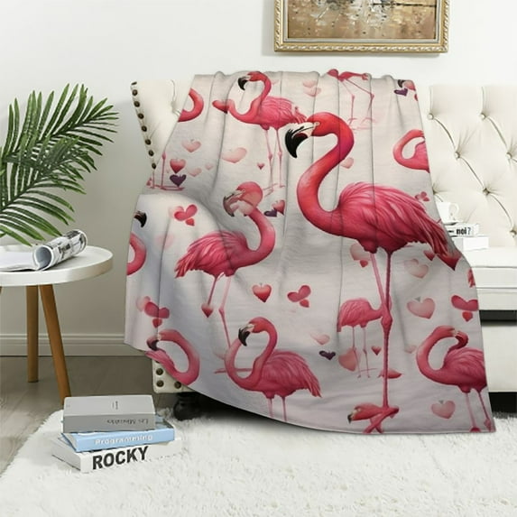 ARISTURING Flamingo Blanket Flamingo Gifts for Girls Women Flamingo Lovers Pink Flamingo Throw Blanket for Kids Adults Soft Warm Cozy Blanket for Couch Sofa Bed
