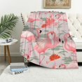 thumbnail image 1 of ARISTURING Flamingo Throw Blanket Vintage Style Soft Flannel Blankets Leaf Pink Cozy Throws Ideal for Women, Girls Use on Couch, Bedroom, Camping or While Traveling, 1 of 6