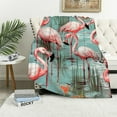 thumbnail image 1 of ARISTURING Flamingo Throw Blanket Vintage Style Soft Flannel Blankets Pink Cozy Throws Ideal for Women, Girls Use on Couch, Bedroom, Camping or While Traveling, 1 of 6