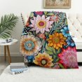 thumbnail image 1 of ARISTURING  Floral  Throw Blanket, Vibrant Color Boho Flowers Blossom Cozy Decor Throws for Sofa Bed Couch Chair or Dorm, 1 of 6