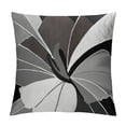 thumbnail image 1 of HENGT  Floral Throw Pillow Cushion Case, Abstract Flowers and Petals with Exotic Vibes Colorful Modern Style Art, Modern Accent Double-Sided Digital Printing,Grey Umber and Black, 1 of 5
