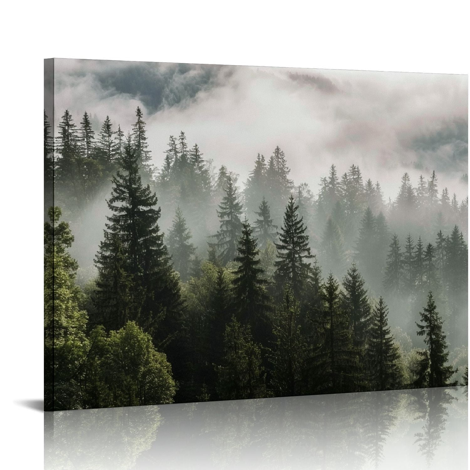 ARISTURING Foggy Forest Canvas Wall Art: Landscape Mountain Artwork ...