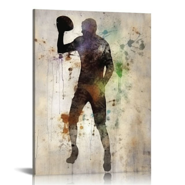 ARISTURING Football Wall Art Prints Canvas Framed Football Posters Sports Room Decor for Men