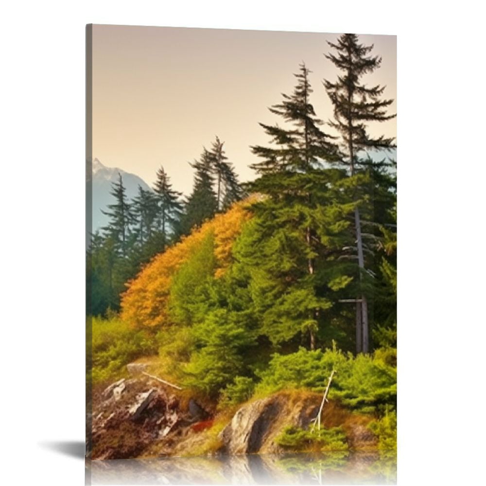 ARISTURING Framed Canvas Print Wall Art Colorado Forest River Rapid ...