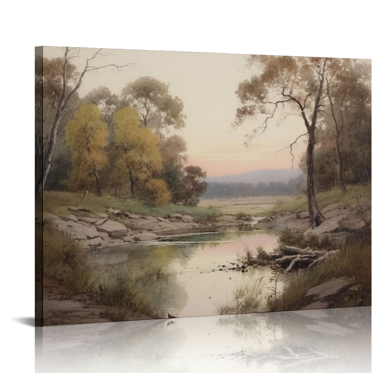 Curated visual reference: Aristuring Framed Canvas Print Wall Art Rustic Country Farmhouse Forest Photo Inspiration