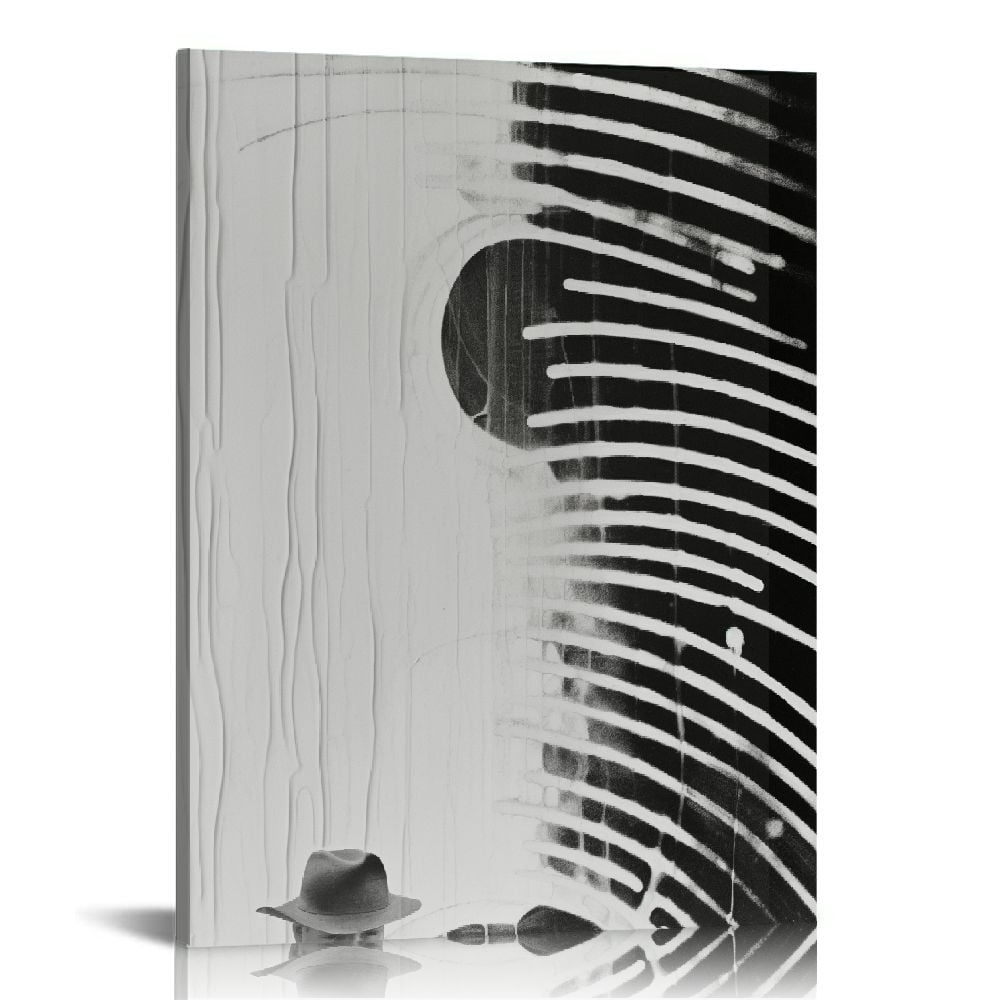 ARISTURING Framed Canvas Print Wall Art Set Black White Industrial ...