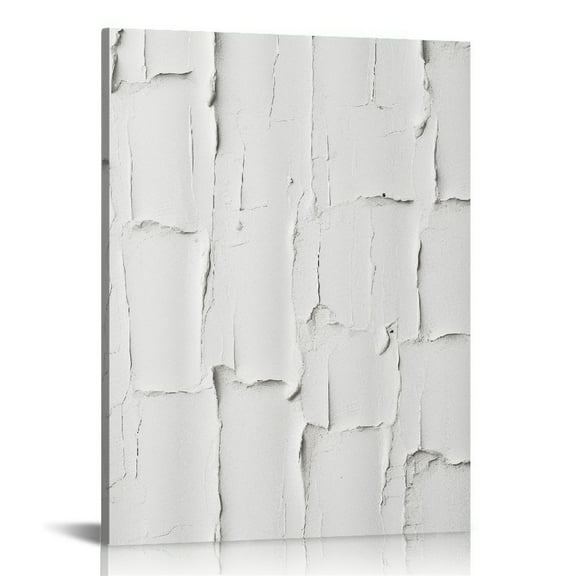 ARISTURING  Framed Canvas Print Wall Art Textured White Paint Stroke Collage Abstract Geometric Illustrations Minimalism Decorative Multicolor Calm/Zen for Living Room, Bedroom, Office