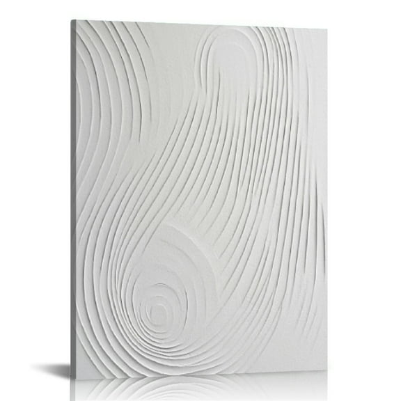 ARISTURING  Framed Canvas Print Wall Art White Retro Geometric Line Spiral Duo Abstract Shapes Illustrations Modern Art Decorative Contemporary Colorful for Living Room, Bedroom