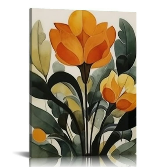 ARISTURING  Framed Vintage Floral Wall Art Set with Neutral Red Flower Floating Prints for Bedroom or Home Decoration