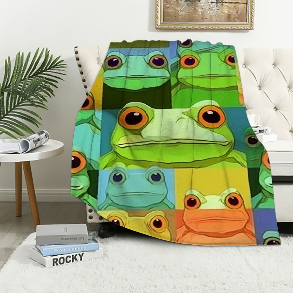 ARISTURING Frog Blanket Soft Fuzzy Throw Blankets for Kids Small