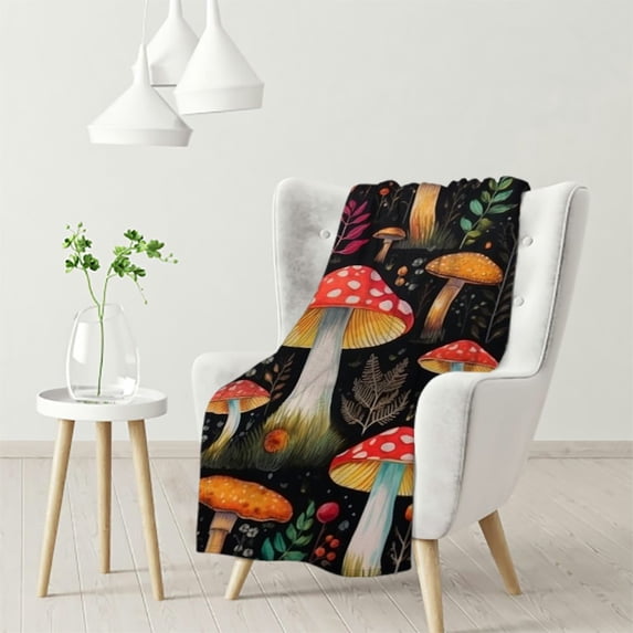 ARISTURING Frog Mushroom Blanket Frog Gifts for Girl Men Frog Throw Blanket for Couch Sofa Bed Soft Warm Flannel for Kids Adults