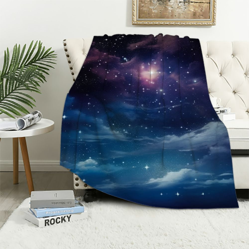 Blue And Pink Galaxy Space Blanket