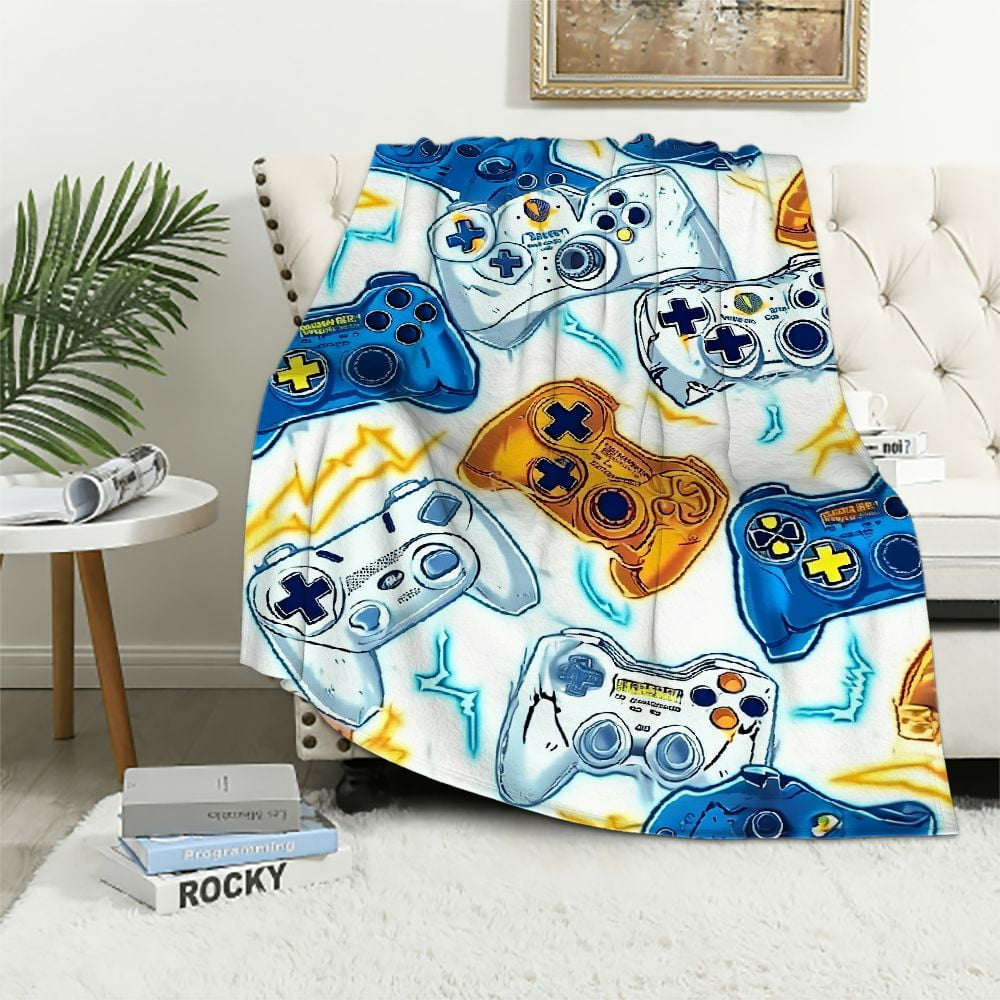 ARISTURING Gaming Blanket Video Game Throw Blankets Gamer Warm Cozy