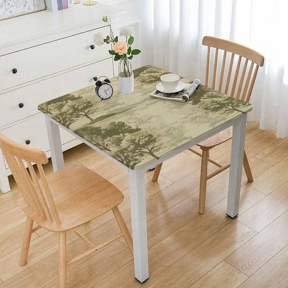 ARISTURING Garnier Thiebaut Jardin Spirituel Olive French Tablecloth, Green Sweet Stain-Resistant 40*40