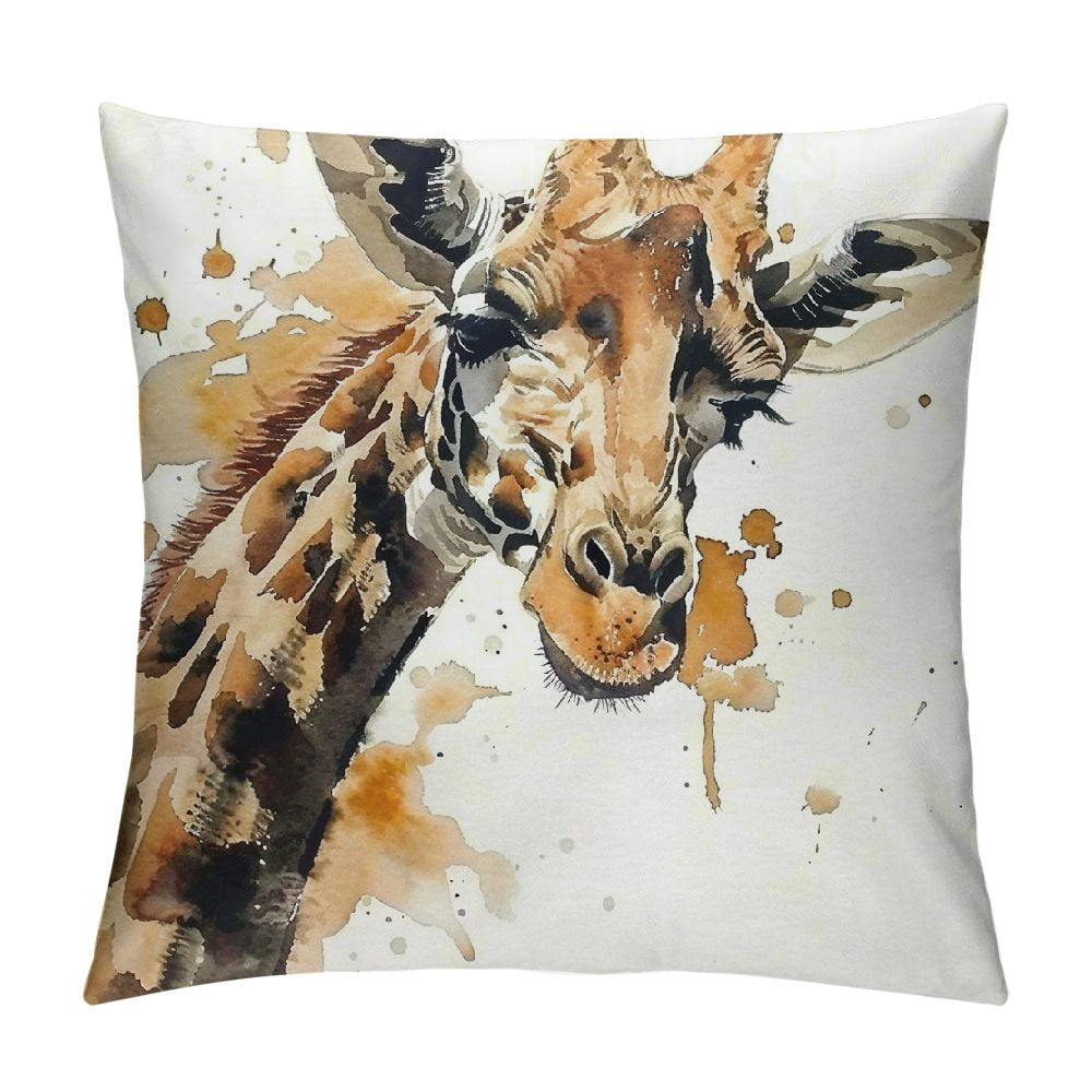 ARISTURING Giraffe Throw Pillow Covers Wild Animal Watercolor Giraffe