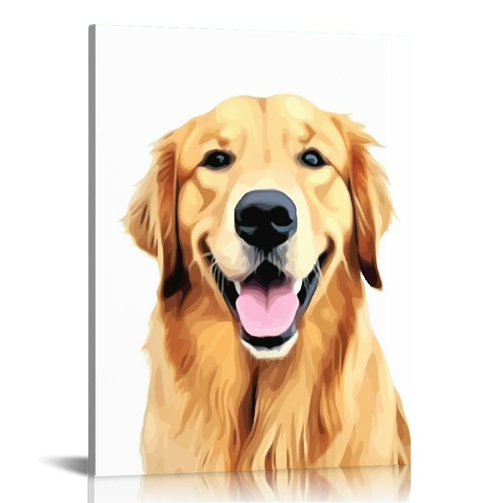 ARISTURING Golden Retriever Dog Wall Art Decor, Animal Wall Art Print ...